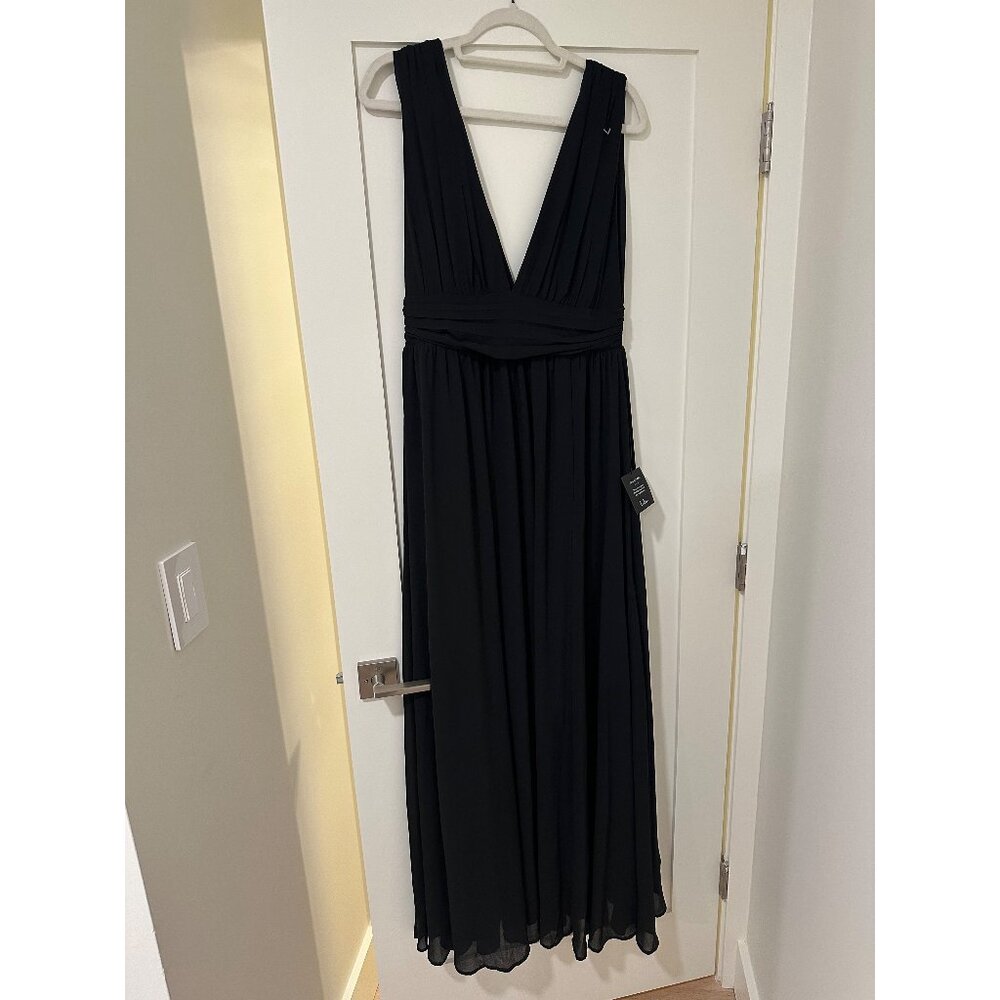 NWT Lulus Heavenly Hues Black Maxi Dress size L